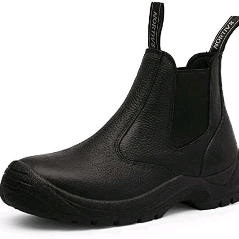 Nortiv8 Nortiv 8 Ariat Black Leather Steel Toe Work Slip Resistant Ankle Boots
